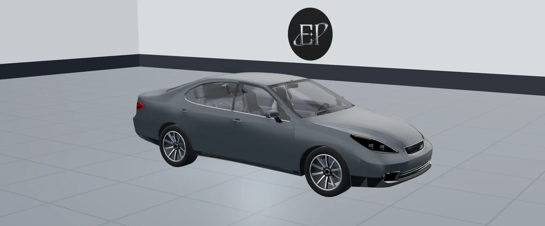A midsize sedan in the Demo Tint Co visualizer showroom